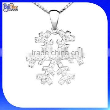 Alibaba Express 14k White Gold Diamond Snowflake Necklace in 14k White Gold Diamond Snowflake Pendant Necklace