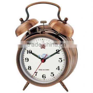 3.5 metal case mechanical alarm clock mechanism, retro design clock, desktop clock