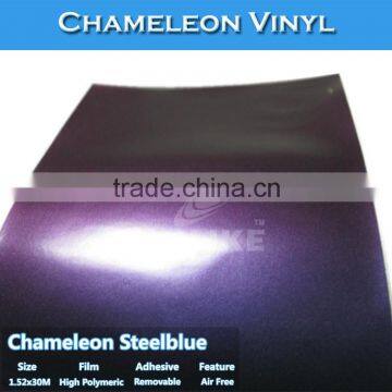 High Quality 1.52x30m Air Bubble Free Chameleon Blue PVC Car Vinyl Roll photo-6