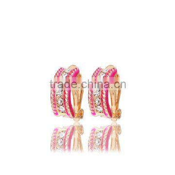 2016 top sale high quality crystal rhinestone clips earings trendy jewelry korea