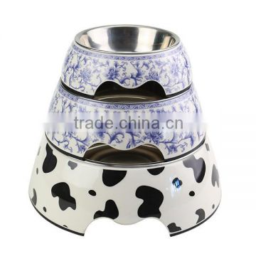 Custom Logo China Melamine reusable plastic pet food bowl