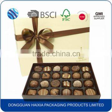 Custom design cardboard paper chocolate box with tray and insert holder                        
                                                                                Supplier's Choice