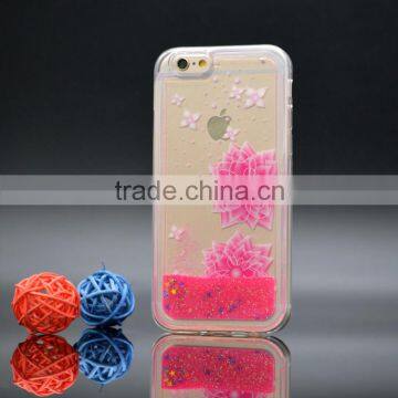 Mobile Phone Jelly TPU Case For Iphone 6 4.7",For Iphone 6 Case TPU Quicksand Liquid Glitter Case