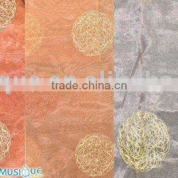 100% polyester linen with embroidery fabric