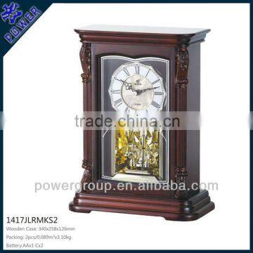 Melody and Rotating pendulum desk clock for house decoration Wooden case Roman numeral Good quality PW1417R