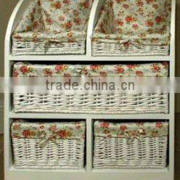 2016 New Design Wholesale Natural Willow Wicker Cabinet Storage Import Furniture