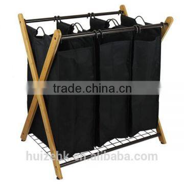 X-Frame Bamboo 3-Bag Laundry Sorter