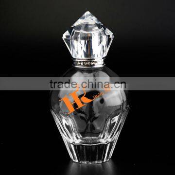 Round empty transparent perfume bottle glass bottle clear glass bottle