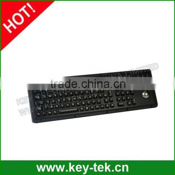 Black backlit weatherproof industrial marine keyboard with full functionality