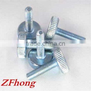 m1 - M10 Carbon Steel With White Zinc Flat Head Knurled Thumb Screw