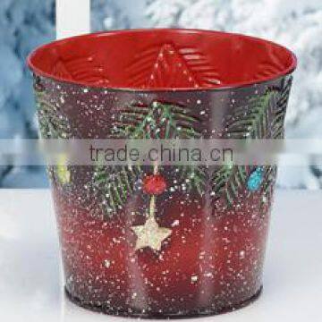 Christmas metal flower pot