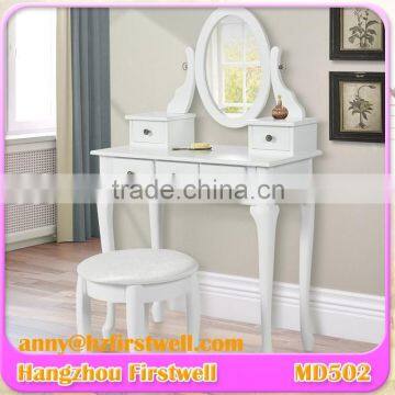 vanity solid wood dressing table with lift up mirror