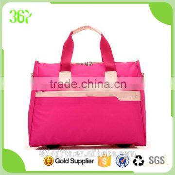 Fashion Design Candy Colour Tote Bags Wheels Trolley Bag with Zipper Pocket