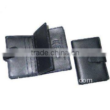 Leather Cheque holder in black design