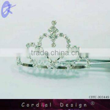 Wholesale Fashion Mini Crystal Tiara Comb For Baby Dresses