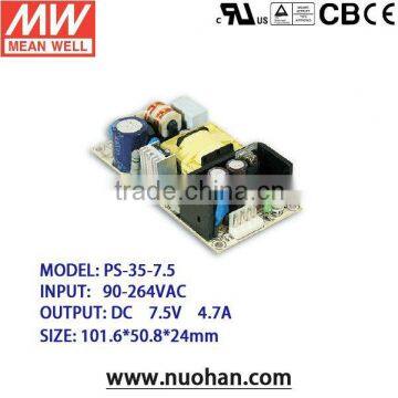 Mean well PS-35-7.5 35W 7.5v switching power supply 35W 7.5v power supply