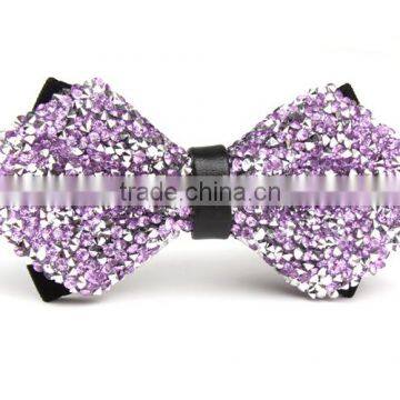 Men Fashion Crystal Bead Shinny Wedding Party Pre Tied Bow Tie Bowtie