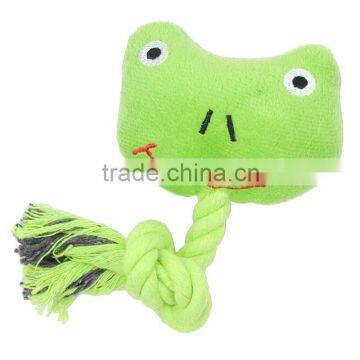 Frog Face Dogs Toys Short Plush With Cotton Rope Pet Toys For Cats Scratch Chew Interactive Toys For Small Dogs P1052