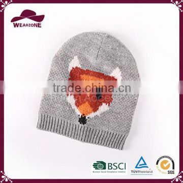 New Item Fashion Winter Knitted Fox Pattern Hat/ Warm Animal Beanie