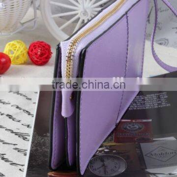 2016 New Design Wallet Purple Leather Wallet Lady's Long Wallet photo-2