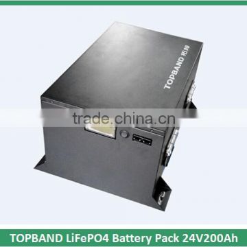 Hot Sale!!! TOPBAND 24V 200Ah LiFePO4 Battery Pack