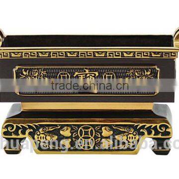 Rectangular Ding Quartet furnace small incense burner classical Generous and practical(Longevity seat ) (Fortune)