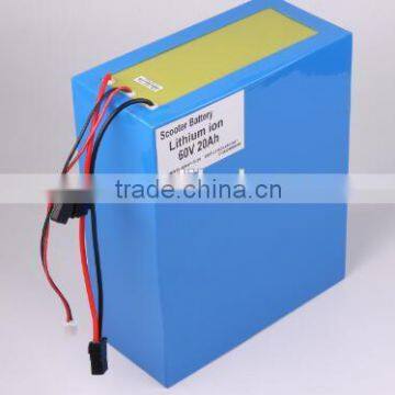 High Quality 60v 20ah 1800w Lithium Battery for Electric Scooter / 60v 20ah li-ion battery pack with charger BMS                        
                                                                                Supplier's Choice