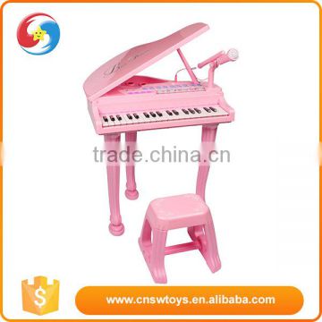 Electric educational plastic percussion musical instrument pink princess toy piano