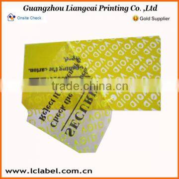 Warranty void stickers designer label and genuine holographic stickers