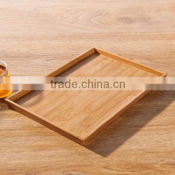 cheap simple big square bamboo wood tray