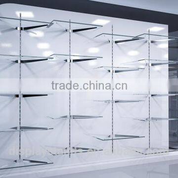 display stand folding wall custom tempered glass shelves for retail