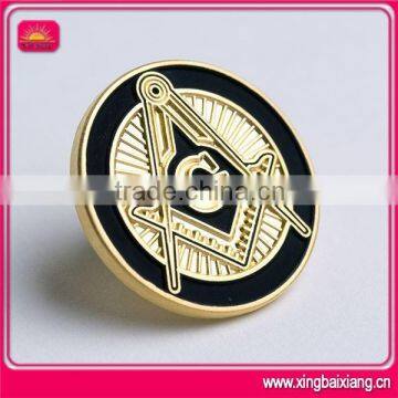 masonic metal circle round pocket lapel pin badges manufacturer