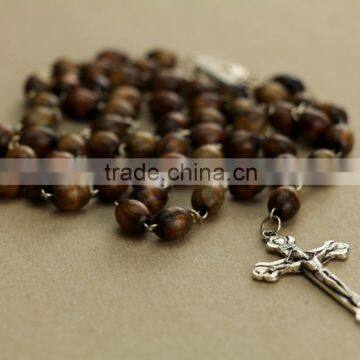 Olive Wood Catholic Rosary With Oval Olive Wood Beads Retail Box photo-6