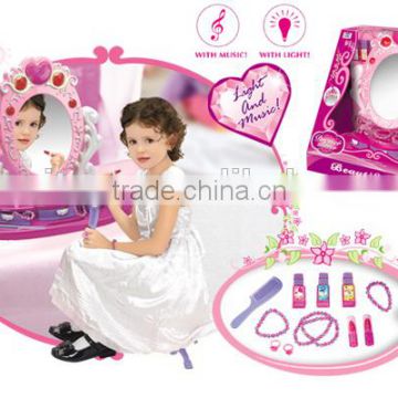 Dresser Set Makeup Set Beauty Play Set glamor mirror with Light and Music window box packing