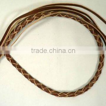 Grain leather/PU leather braied short lanyard