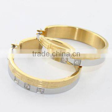 China Manufacturer,2014 Stainless Steel Hoop Ring With Crystal , Fashion Jewelry