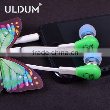 ULDUM colorful flashing led stereo funny micro earphone