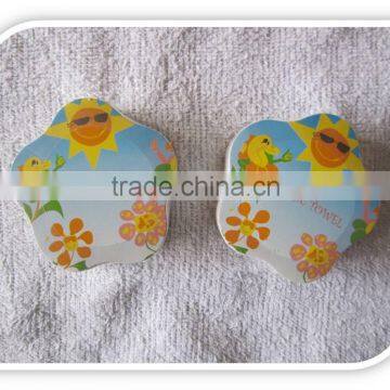 Cotton terry flower shape compressed face towel sport towel