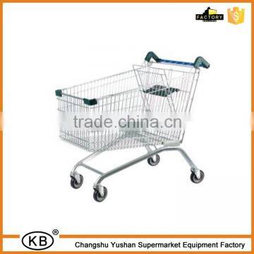 210L large metal shopping carts european type with baby seat