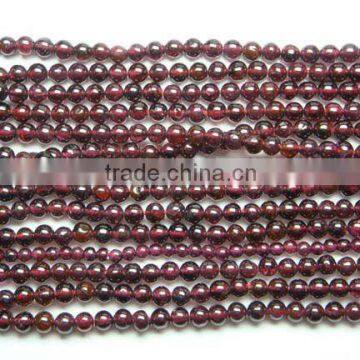 Garnet Smooth Beads Round