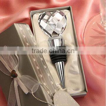 Chrome Bottle Stopper with Crystal Heart Design