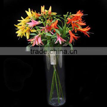 China Different Kinds Fabric Lily Flower With Glue - Five Heads photo-5