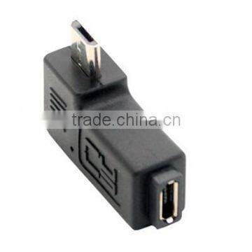 Left Angled Micro USB Adapter, Angle Micro USB Male to Female