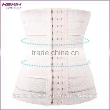 Hook Eyes Plastic Boned Women White Waist Shaper Waist Cincher Corset