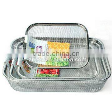 Stainless steel kitchen cooking wire mesh basket for restaurant