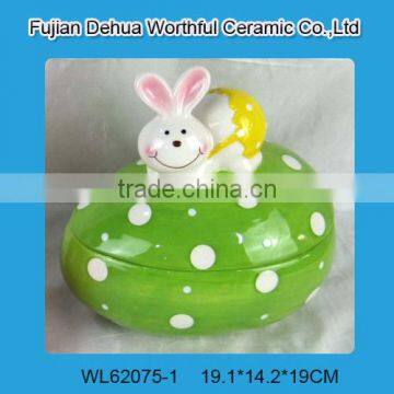 New ceramic easter decorations,ceramic candy jar for 2016 easter party