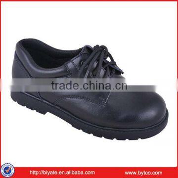 Children Black Leather Students Shoes