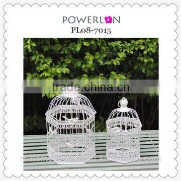 2/s Antique White Outdoor Wrought Iron Round Bird Cage For Wedding Decoration photo-4