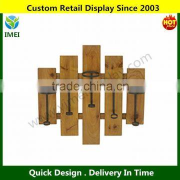 Wood Metal Wall Wine Holder YM5-1263