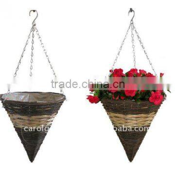 Rattan Split Cone hanging planter - Rattan hanging basket - Rattan Split hanging flower pot